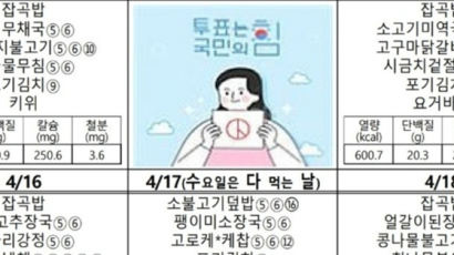 [단독] 대전 이어 하남 초등학교 급식표도 "투표는 국민의 힘"