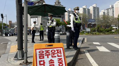 대낮 오토바이 음주단속 현장 보니…"뭐요, 왜요" 일단 달렸다