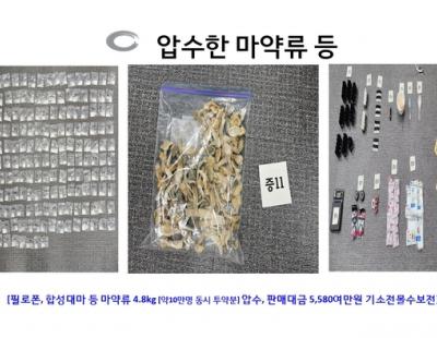 생리대에 필로폰 숨겨 5만7000명 투약분 밀반입 일당 검거