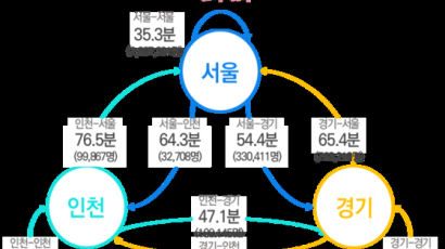 수도권에서만 평일 하루 이동 7135만건…출퇴근 시간은 평균 59.4분