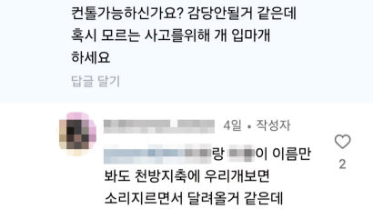 대형견 입마개 요구에 "딸도 묶어라"…12만 유튜버 결국 사과