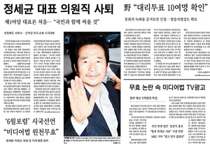 2009년 7월24일, 미디어법 ‘날치기’에 야당 대표 의원직 사퇴