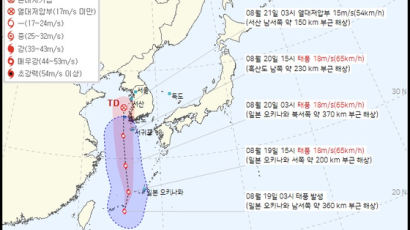 9호 태풍 '종다리' 발생… 19~20일 한반도에 비