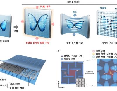 쭉쭉 늘어나는데, 이미지 왜곡도 없는 ‘꿈의 디스플레이’, 카이스트서 개발